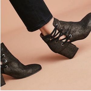 Anthropologie Hudson Black Lace Ankle Booties